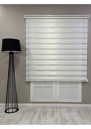 Donatti Bambu Zebra Stor Güneşlik Perde Beyaz Beyaz