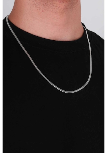 Gümüş Pazarım İtalyan Zincir Erkek Çelik Kolye