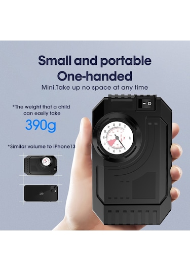 Carsun C3011 Araba Hava Kompresörü 12 V Taşınabilir Elektrikli Araba Lastik Şişirme Pompası İle Lastik Basınç Göstergesi/led Işık