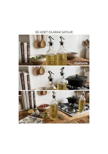 Doğaner 2'li Cam Yağdanlık Şeffaf