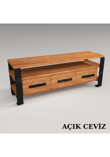 Raweyn Sea Doğal Ahşap Tv Ünitesi - 140cm Açık Ceviz