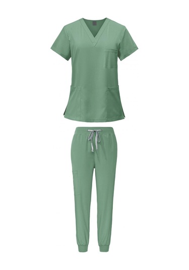 Suntek Kadın Üniforma Scrubs Set Üstü Ve Pantolon S-yeşil