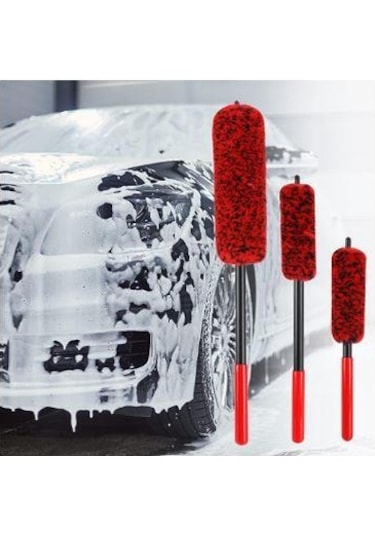 Autocher 3lü Esnek Mikrofiber Çizmeyen Jant Firçasi