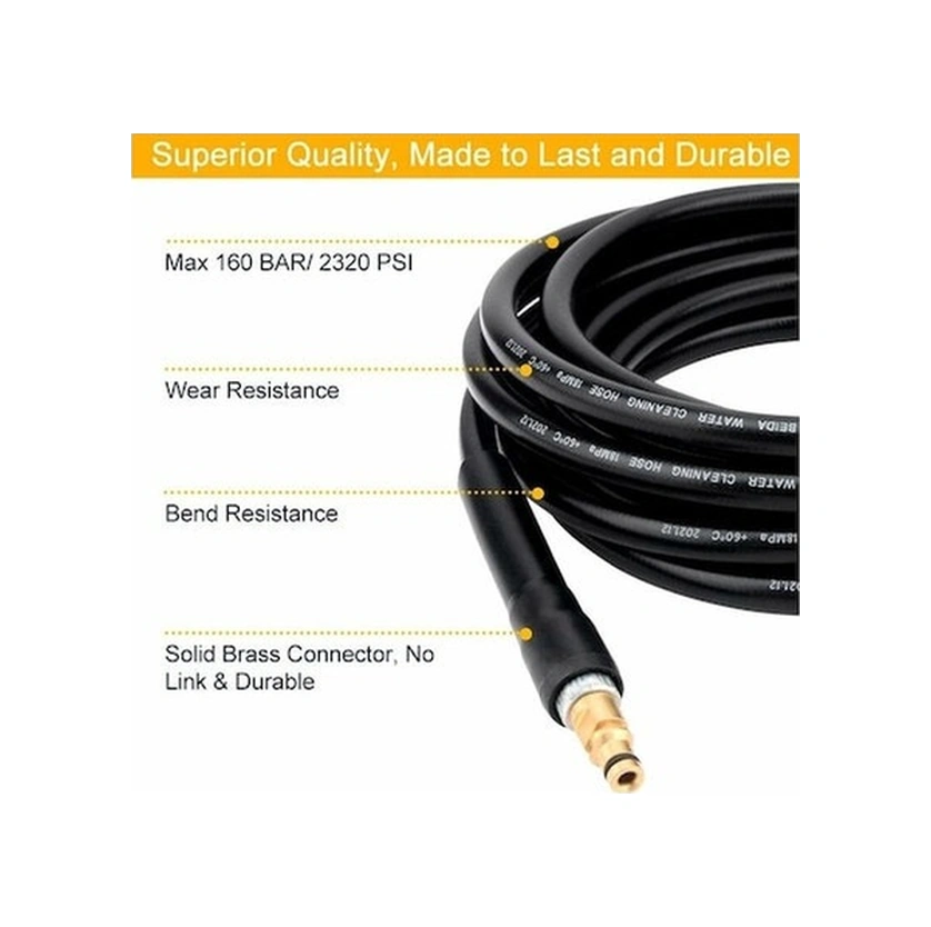 Besthome1 Karcher K2-k7 Uyumlu 6m Çelik Teli Dokuma Hp Temizleme Hortumu 160 Bar M22
