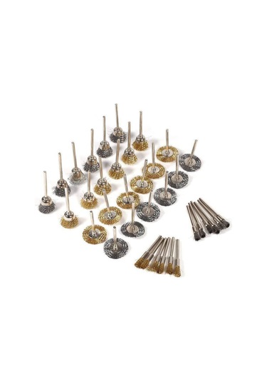 Geeksen 45 Parça Gümüş Çelik Fırça Seti - Elektrikli Taşlama Aleti İçin Pas Kaldırıcı, Metal Yüzey Temizleyici Ve Parlatıcı Uçlar