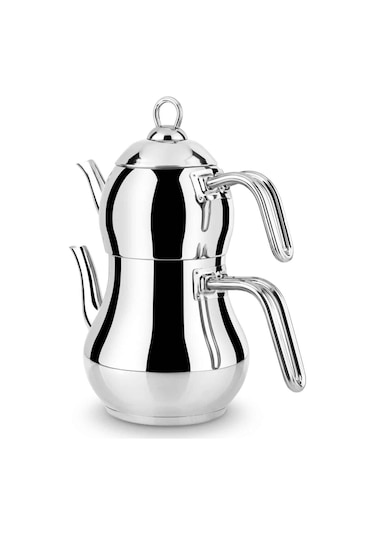 Lines Şahmeran Aile Boy Metal Kulp Çelik Çaydanlık Çelik