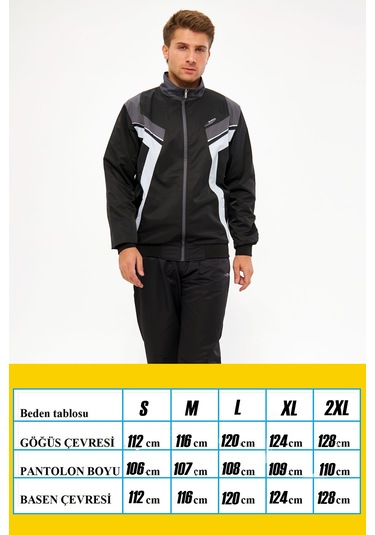 Enrico Ferry Erkek Siyah Marathon Eşofman Takımı Edy2637s Siyah