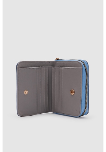 Mavi Püskül Detaylı Bayan Cüzdan - Ol-2025 Siyah