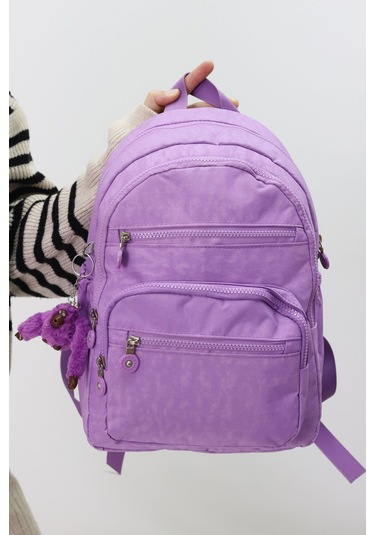 Sevimli Peluş Figürlü Günlük Kadın Sırt Çantası Şık, Kullanışlı, Okula Ve Seyahate Uygun Lila