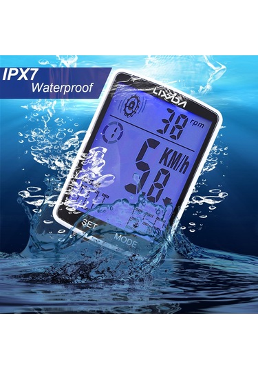 Lıxada 2.8 İnç Bisiklet Kablosuz Bilgisayar Beyaz Kabuk Yeşil Işık Beyaz