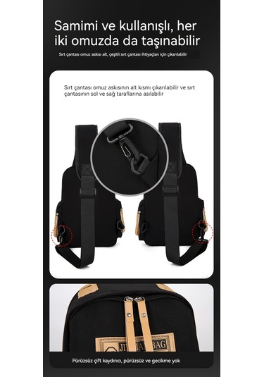 Büyük Kapasiteli Üniseks Çapraz Askılı Çanta-gri Gri