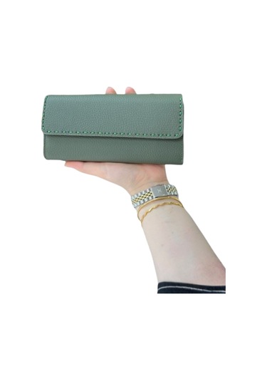Mft Leather Hakiki Deri El Portföyü Cüzdan Hilton 8926 Flother Mat Haki