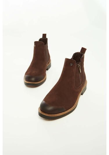 Tamer Tanca Erkek Hakiki Deri Kahverengi Nubuk Casual Bot 572 1727 B ERK BOT Kahverengi