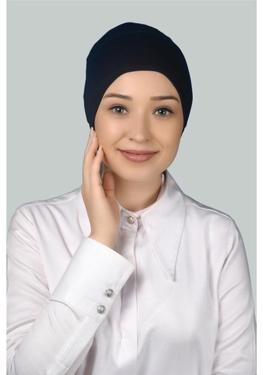 Altobeh Hazır Pratik Geçmeli Uzun Boru Tesettür Bonesi - Lacivert