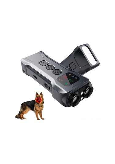 Folinda Siyah P9 Ultrasonik Köpek Antrenörü - 15-30khz Çift Frekanslı, El Fenerli, İç Bataryalı, Köpek Havlamasını Durdurma Ve Kötü Davranışları Engelleme Aleti