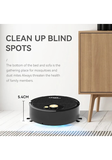 Elektrikli Süpürge Usb Şarj Süpürme Robotu Paspas Makinesi Pet Saç Sert Zemin Type 1 Black Siyah