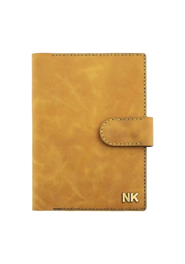 A5 Defter Ve Ajanda Kılıfı - %100 Rainbow Deri - Ko10001 - Hardal Sarısı Çok Renkli