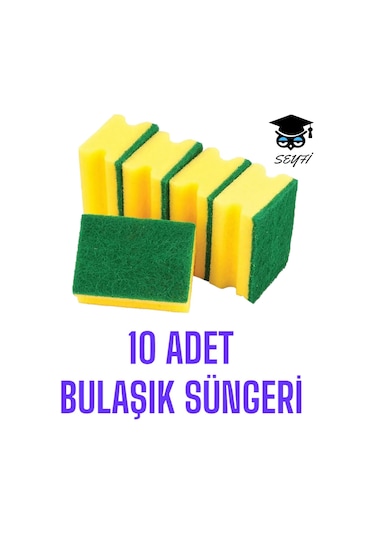 10 Adet Bulaşık Süngeri Oluklu Sun Brite