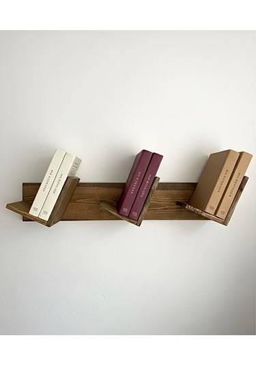 Doğal Ahşap Kitaplık, Dekoratif Tasarım Ahşap Vintage Kitaplık Koyu Meşe