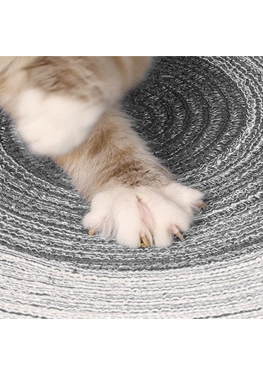 Moveevo 14'' Doğal Ramie Kedi Tırmalama Matı Yuvarlak Tırnak Törpüleme & Rahat Uyku Halısı Mobilya Koruma