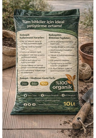 Omnipazar So-drtop3 Doğal Çiçek Bitki Toprağı Cocopeat Toprak 10 Lt 10 L