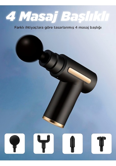 Auhma AMG6 Yüksek Tork Motor 6 Kademeli Derin Doku Masaj Tabancası - Siyah