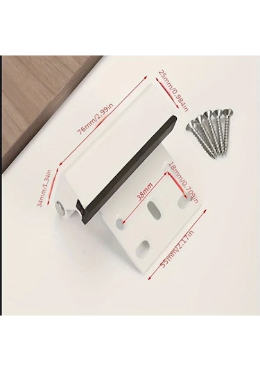 Willowhaven Taşınabilir Delme Gerektirmeyen Alüminyum Hırsızlık Önleyici Kapı Kilidi Beyaz