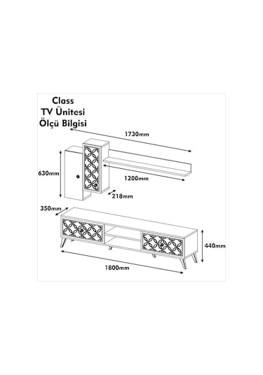 Variant Class Tv Ünitesi Ceviz - Beyaz