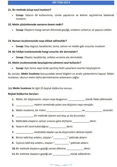 Aöf Türk Dili 1-2 Yardımcı Kitap