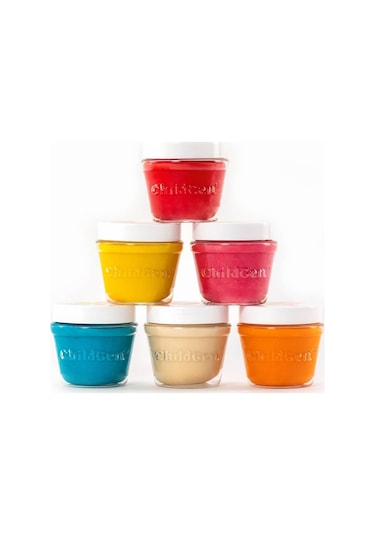 Childgen Doğal Oyun Hamuru 6 X 125 Gr Set Kırmızı - Sarı - Pembe
