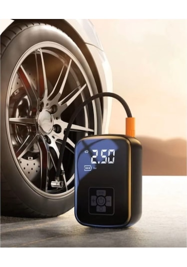 Şarjlı Hava Kompresörü Mini Taşınabilir Kompresör Otomobil Motorsiklet Bisiklet Vb...