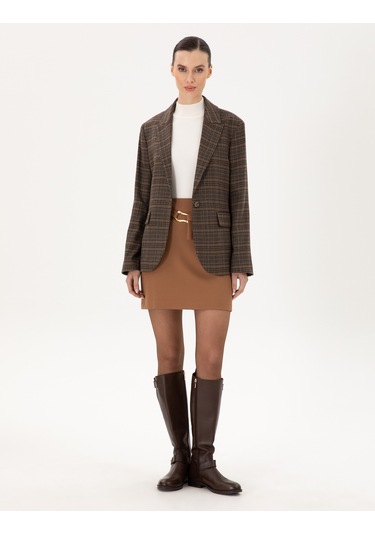 Pierre Cardin Kadın Kahverengi Etek Dokuma 50290405-vr029 Kahverengi