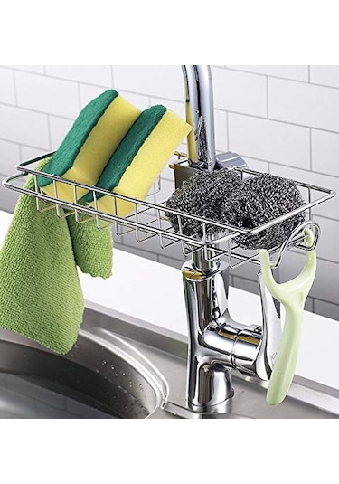 Qianfan Sünger Tutucu Paslanmaz Çelik Mutfak Lavabo Organizatör