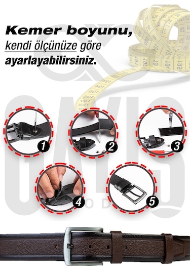 Özel Oval Kutulu Hakiki Manda Derisi Erkek Kahvrengi Kot Kemeri Hediyelik Kahverengi