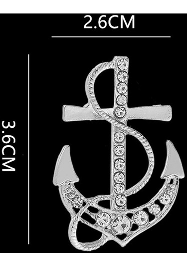 Homyl Çapa Broş Lüks Nefis Erkek Tören Aksesuarları Eşarp Dans Gümüş