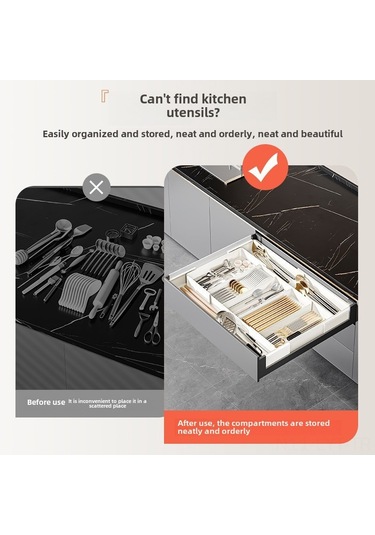 Youtek Mutfak Çekmecesi İçin Bölümlü Organizer, Ayrı Bölmeli Plastik Depolama Kutusu, Temiz Ve Düzenli Malzeme Saklama, Ev Kullanıma Uygun Diğer