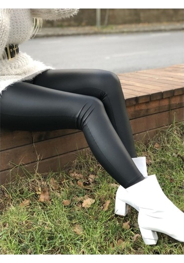 Incebelli Mat Deri Taytsiyahm Siyah