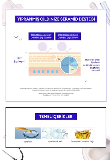 Seramid İçerikli, Nemlendirici Tonik & Losyon & Esans Lapothıcell Ceramide Hydra Fluid