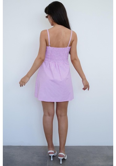 Madmext Pembe Pötikareli Kadın Mini Elbise Mg2387 Pembe