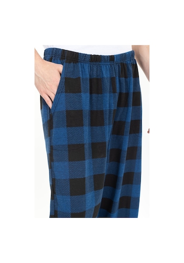 Büyük Beden Erkek Pijama Altı Cepli Fermuarlı Blr-08- 1017 Mavi