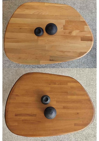 Fawdecor Amorphous 3'lü Zigon Sehpa Seti Naturel