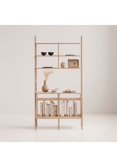 Woodesk Ocean, Ahşap Kitaplık Ve Raf Ünitesi, Natural Renk
