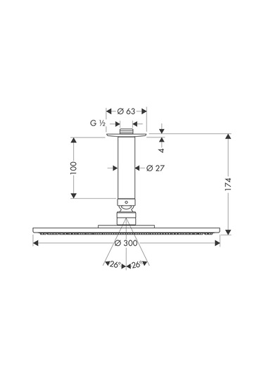 Hansgrohe Raındance S Tepe Dusu 300 1 Jet Tavan Baglantı Ile 2749 Diğer