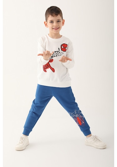Spider Man D4833-3 Çocuk  Krem Eşofman Takımı