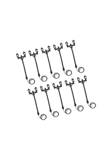 Agoodshop 10lu Mini Sokak Mikro Peyzaj Demiryolu Tren Dekoratif Için Led Işık 1 Adet Polisilikon 2v