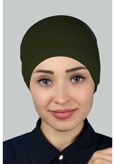 Altobeh Hazır Pratik Geçmeli Lastikli Tesettür Bone - Haki