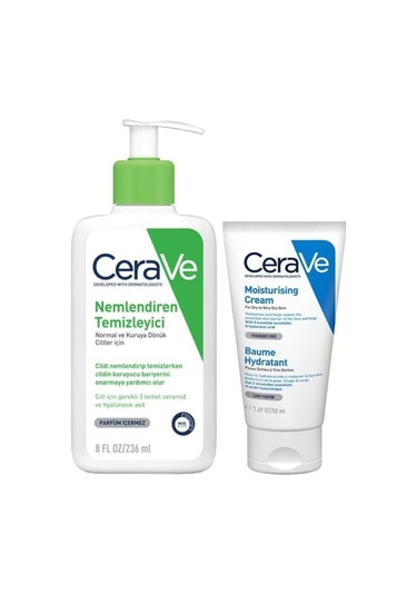 Nemlendiren Temizleyici 236 Ml Nemlendirici Krem Kuru Ve Çok Kuru Ciltler 50 Ml