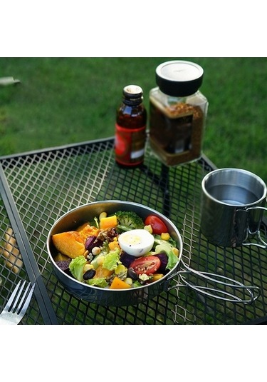 Ulzyvf Yürüyüşü Ve Suofeng Seyahat, Seti Pratik Pişirme Piknik Paslanmaz Parça Mutfak Kamp İçin Gümüş Ekipmanları Doğa Çelik 5 - Sa Gümüş Gümüş