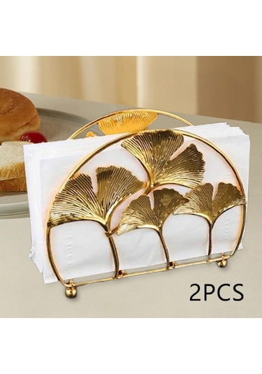 Suntek 2 Adet Demir Doku Tutucu Yaprak Şekli Bar Restoran Altın