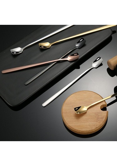 Gümüş İ Cafilas Cspoon Paslanmaz Çelik Uzun Kahve Çay Kaşığı Tatlı Karıştırma Kaşığı Kupa Kahve Çatal Bıçak Takımı Sofra Avrupa Tarzı